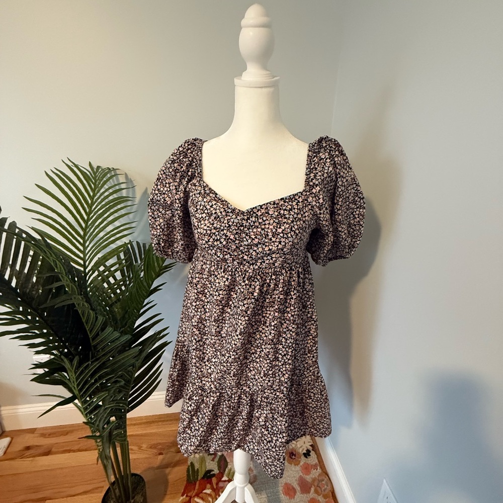 Billabong Floral Mini Dress - Black and Pink